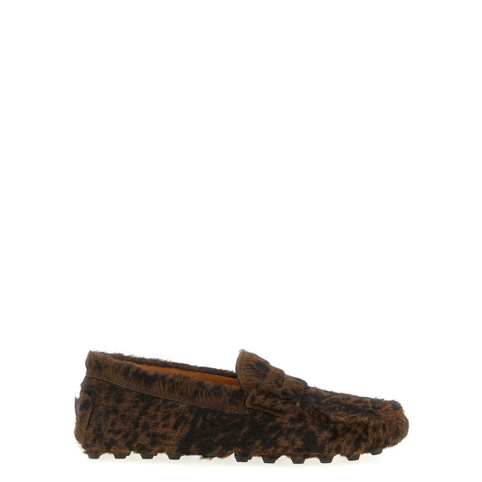 Tod's Brown Calfskin Slip-On Loafers
