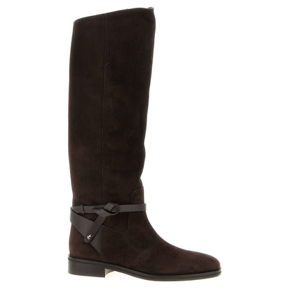 Jimmy Choo Brown Leather Over The Knee