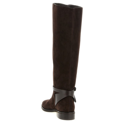 Jimmy Choo Brown Leather Over The Knee