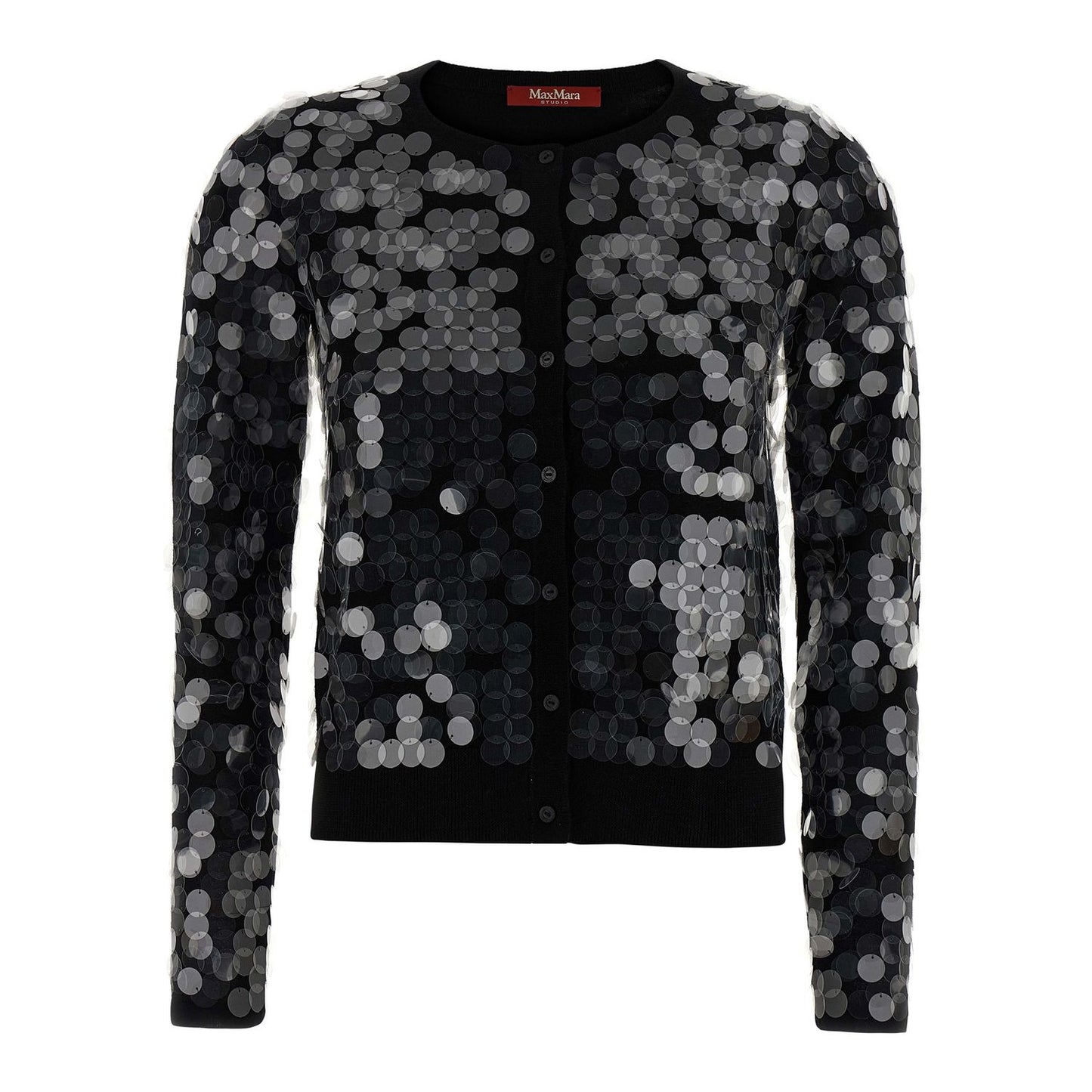 Max Mara Black Virgin Wool Cardigan