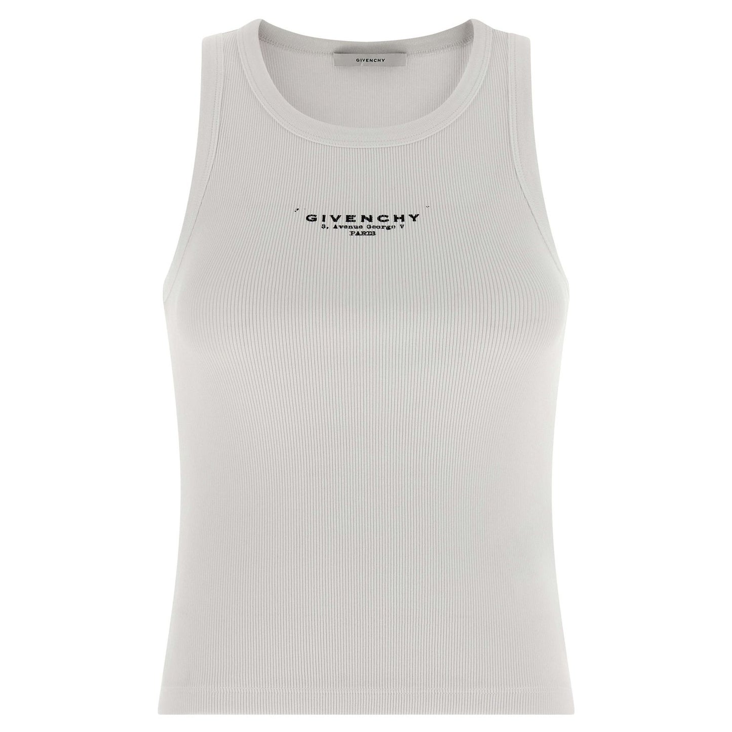 Givenchy White Cotton Sleeveles T-Shirt