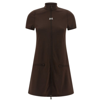 Courrèges Brown Polyester Short Dress
