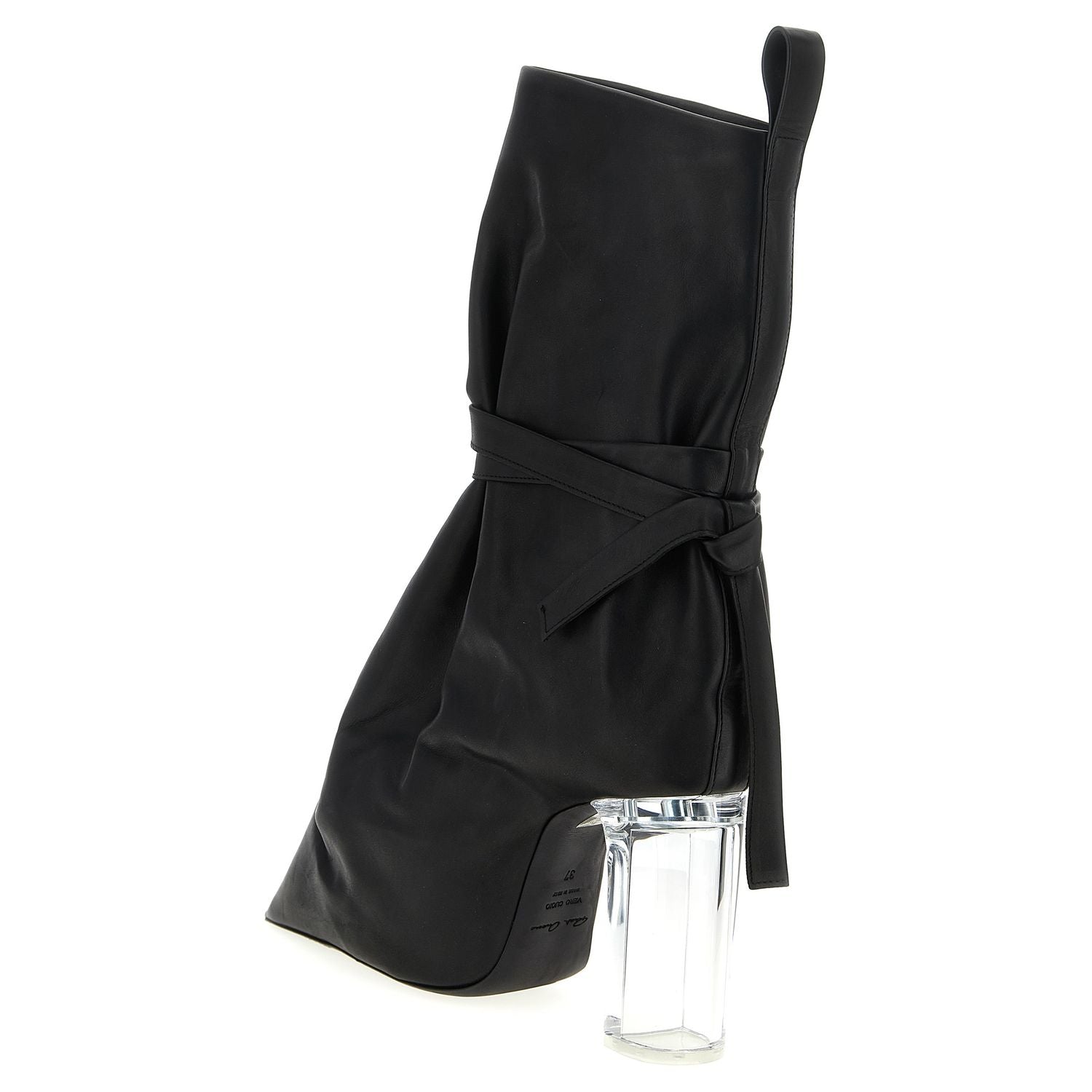 Rick Owens Black Cowhide Ankle Boots