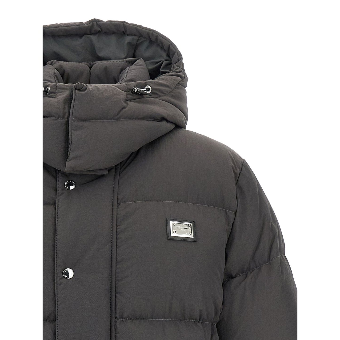 Dolce & Gabbana Gray Polyamide Full-Length Jacket