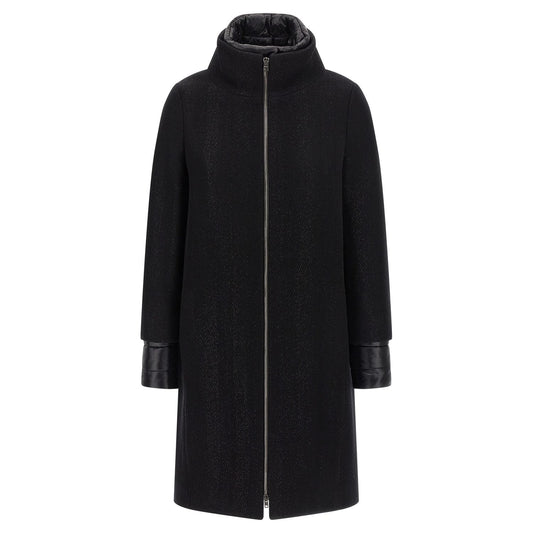 Herno Black Wool Coat