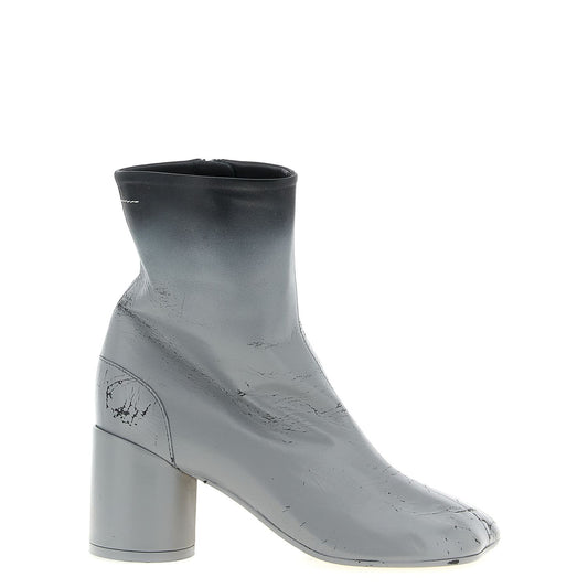 MM6 Maison Margiela Gray Lambskin Ankle Boots