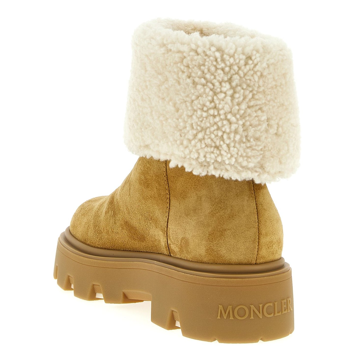Moncler Beige Calfskin Ankle Boots
