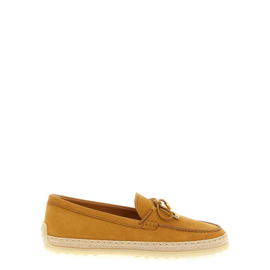 Tod's Beige Calfskin Slip-On Loafers