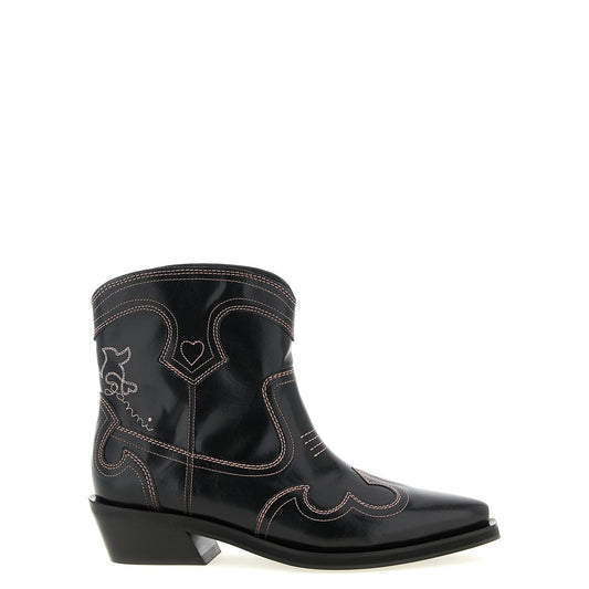 Ganni Black Polyethylene Chelsea Boots