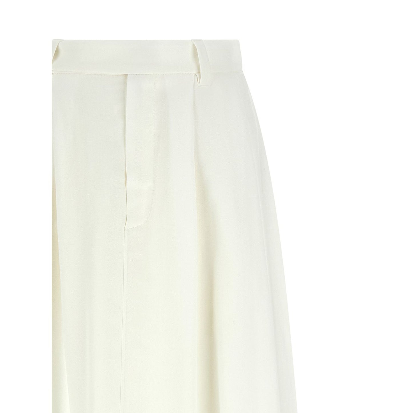 Brunello Cucinelli White Viscose Midi Skirt