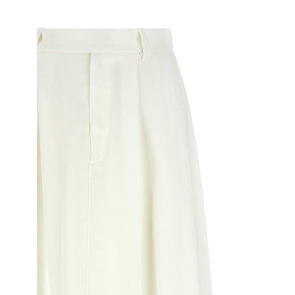 Brunello Cucinelli White Viscose Midi Skirt