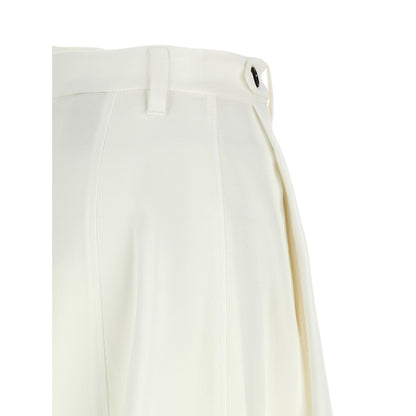 Brunello Cucinelli White Viscose Midi Skirt