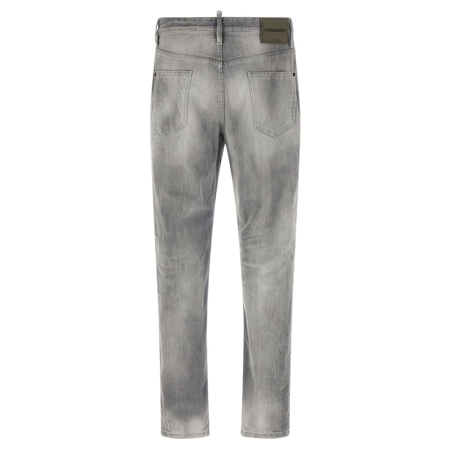 Dsquared² Gray Cotton Straight-Leg Jeans