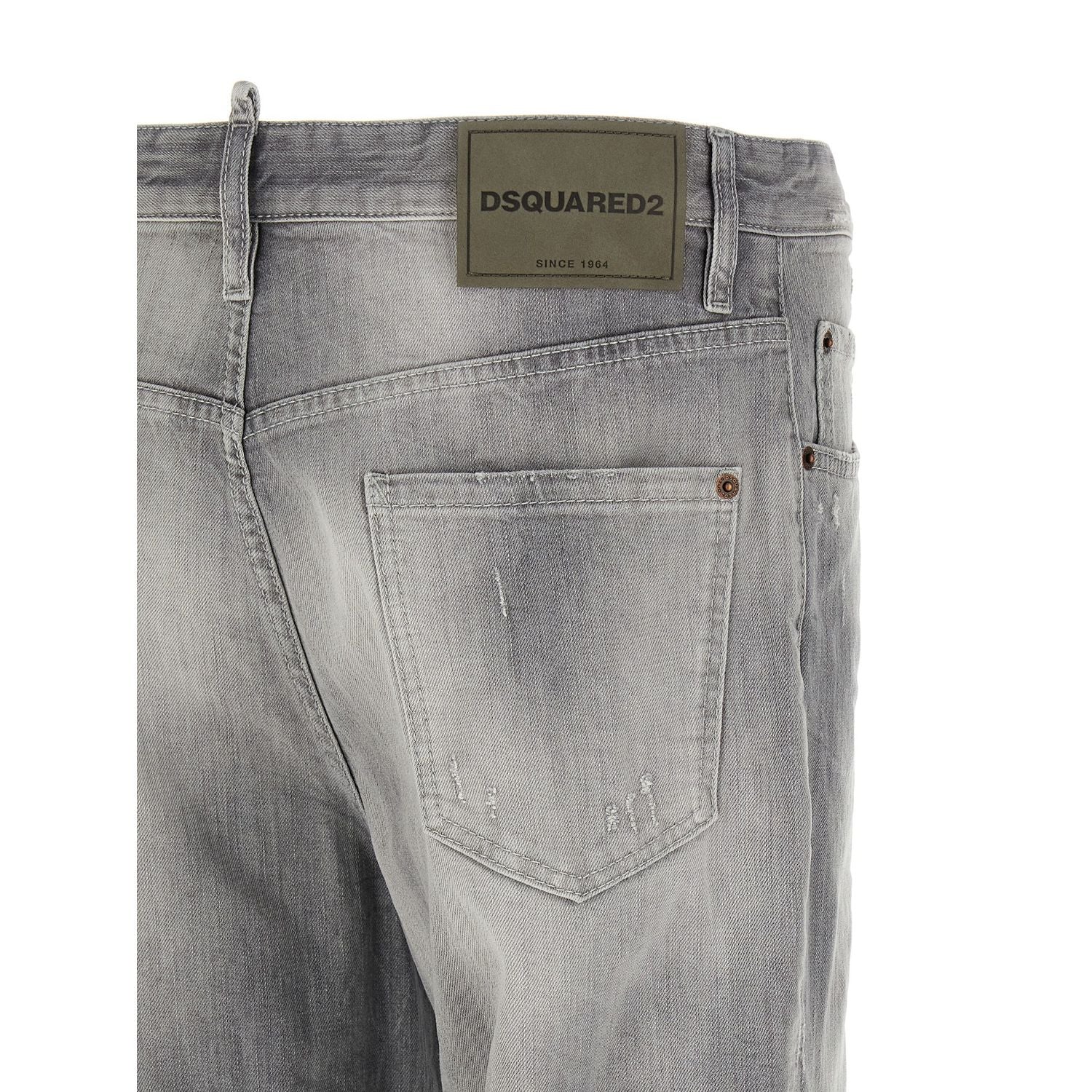 Dsquared² Gray Cotton Straight-Leg Jeans