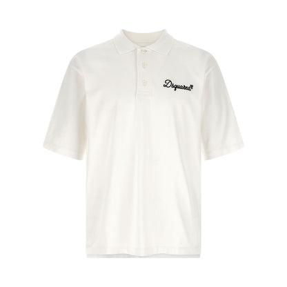 Dsquared² White Cotton Polo Shirt