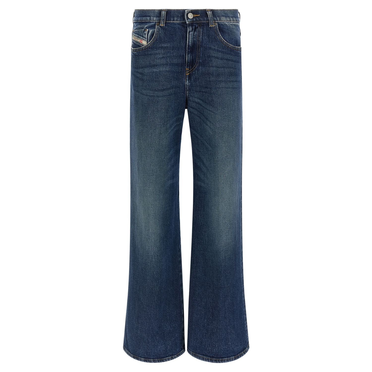 Diesel Blue Cotton Flared Jeans