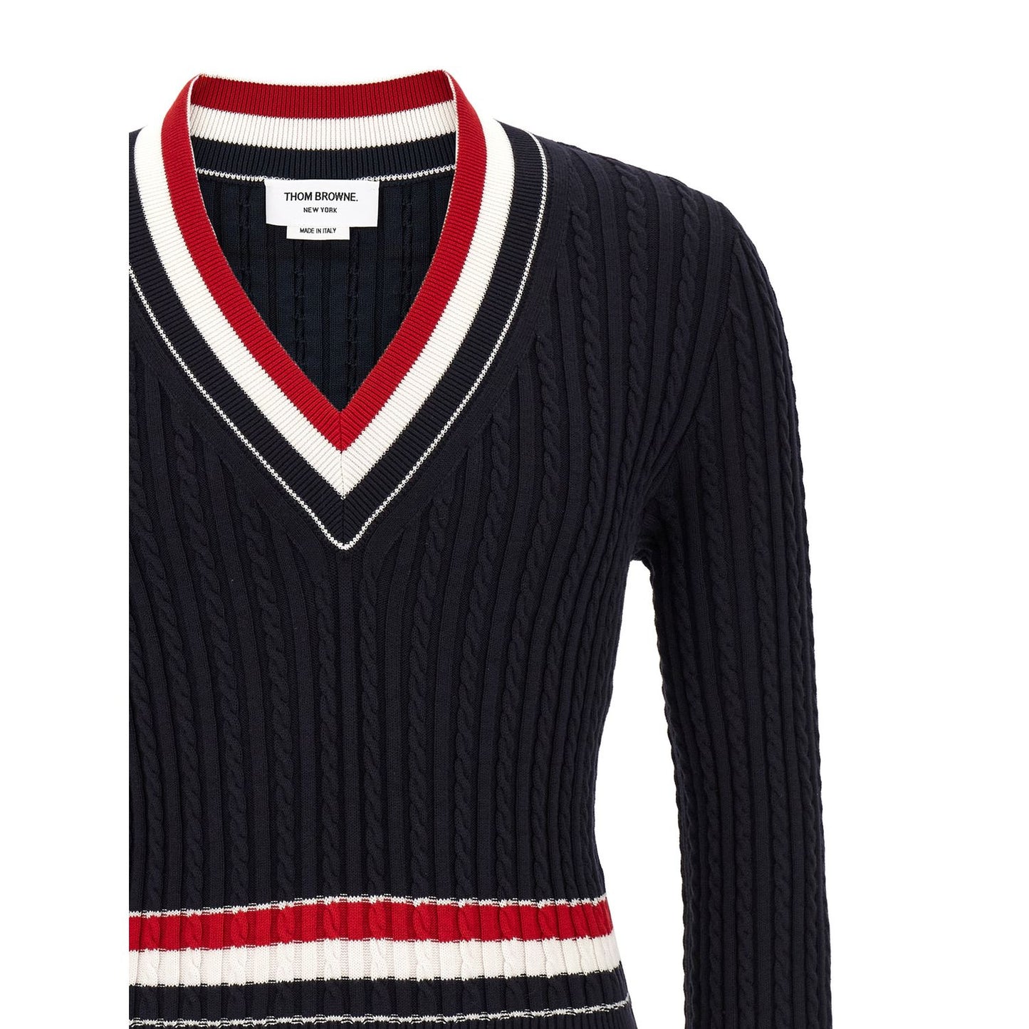 Thom Browne Blue Cotton Cardigan