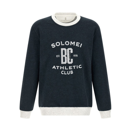Brunello Cucinelli Blue Cotton Sweatshirt
