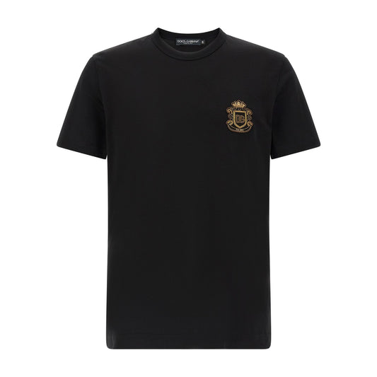 Dolce & Gabbana Black Cotton T-Shirt
