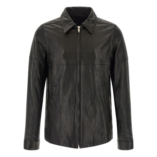 Rick Owens Black Lamb Leather Leather Jacket