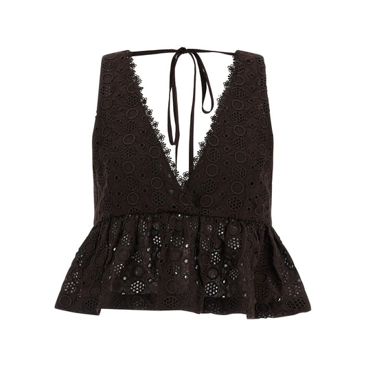PINKO Brown Cotton Blouse