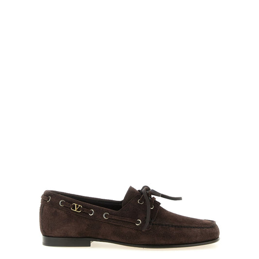 Valentino Garavani Brown Cowhide Slip-On Loafers