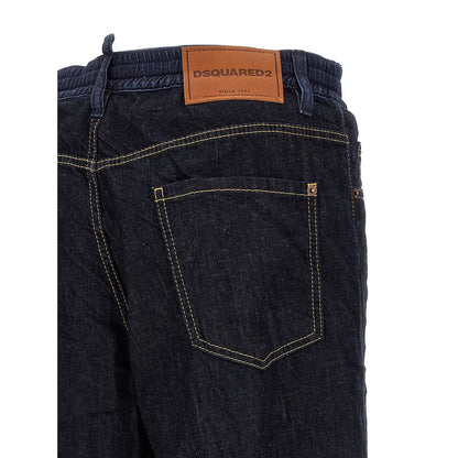 Dsquared² Blue Cotton Straight-Leg Jeans