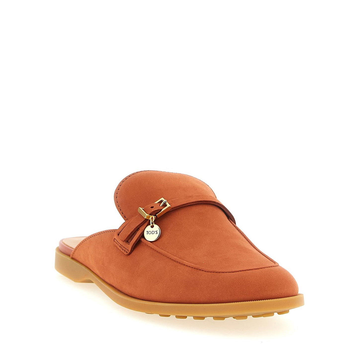 Tod's Orange Calfskin Mules