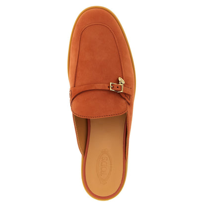 Tod's Orange Calfskin Mules