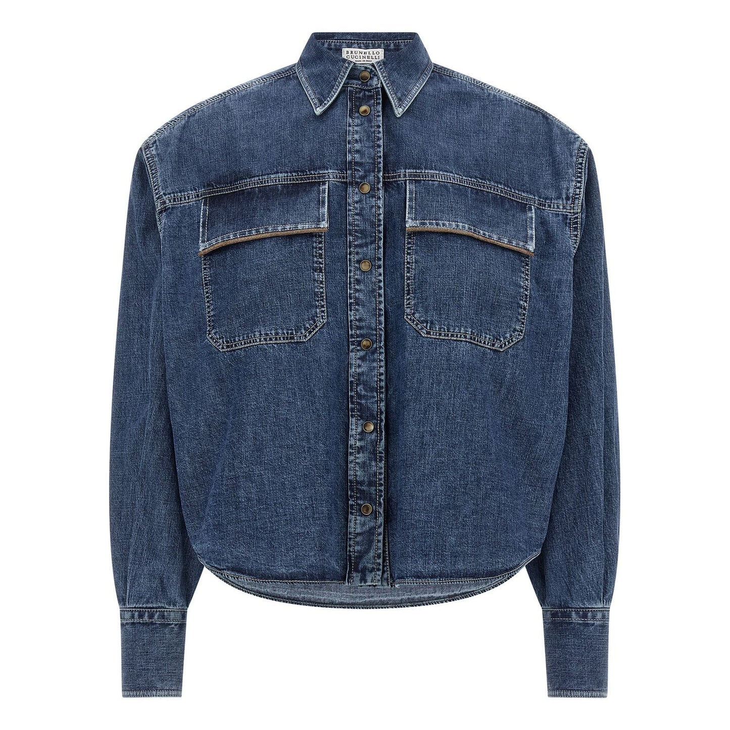 Brunello Cucinelli Blue Cotton Blouse