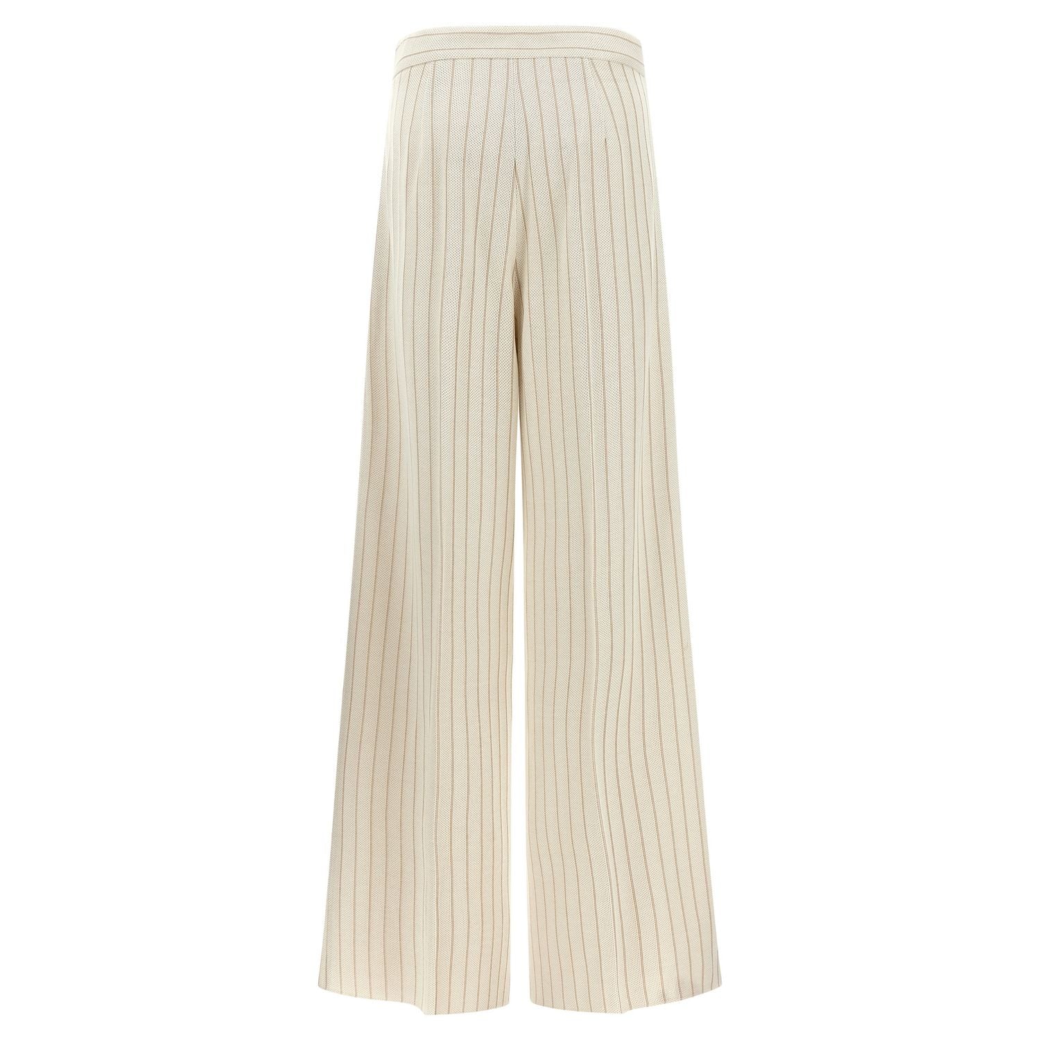 Max Mara White Cotton Casual Pants
