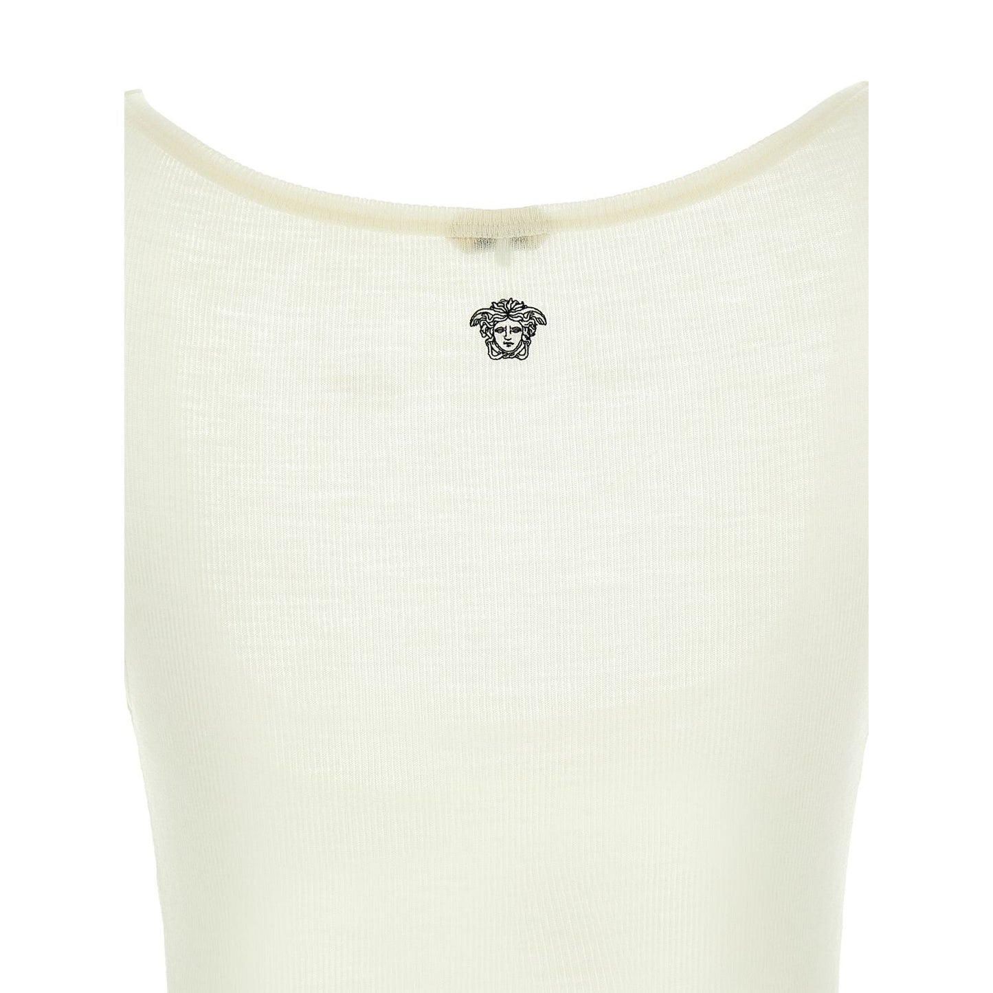 Versace White Virgin Wool Sleeveles T-Shirt
