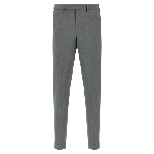 PT Torino Gray Virgin Wool Dress Pants