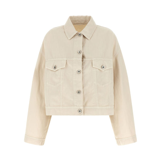 Brunello Cucinelli Beige Cotton Denim Jacket
