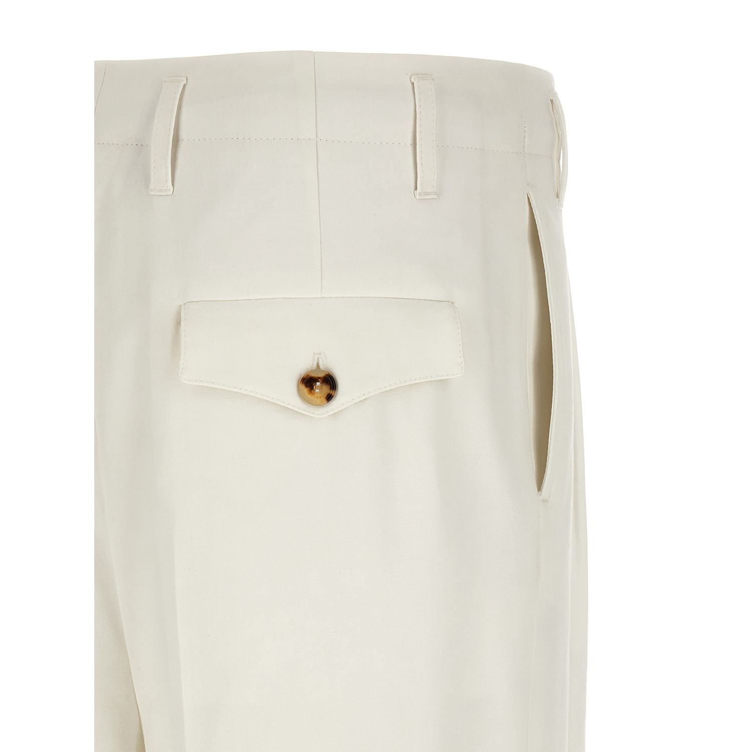 Brunello Cucinelli White Cotton Casual Pants