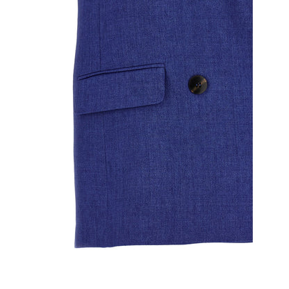 Max Mara Blue Linen Sleeveless Jacket