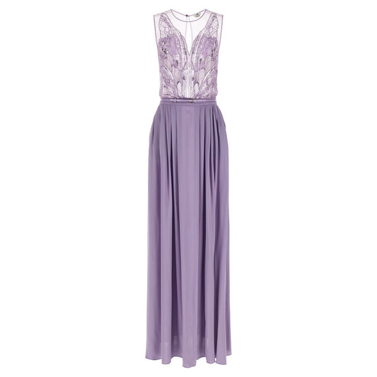 Elisabetta Franchi Purple Viscose Long Dress