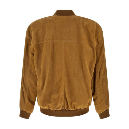 Saint Laurent Brown Lamb Leather Leather Jacket