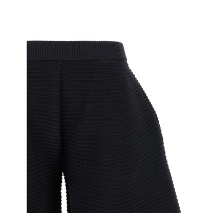 Issey Miyake Black Polyester Cropped Pants