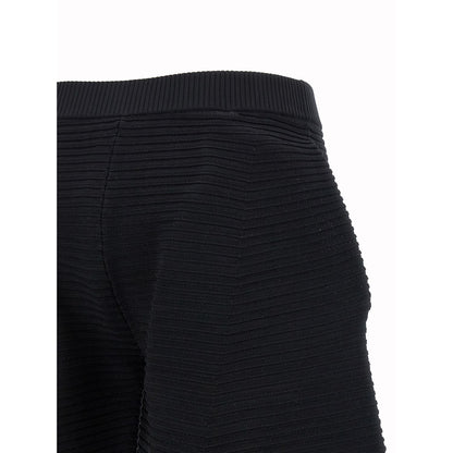 Issey Miyake Black Polyester Cropped Pants
