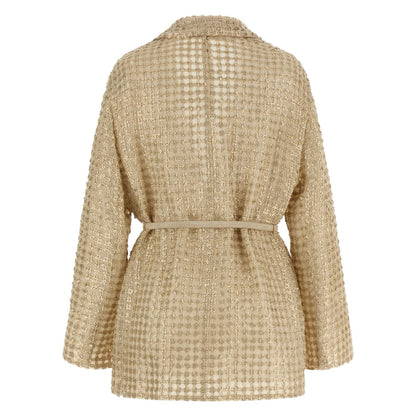 Brunello Cucinelli Beige Silk Blazer