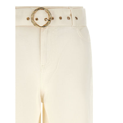 Twinset White Cotton Flared Jeans