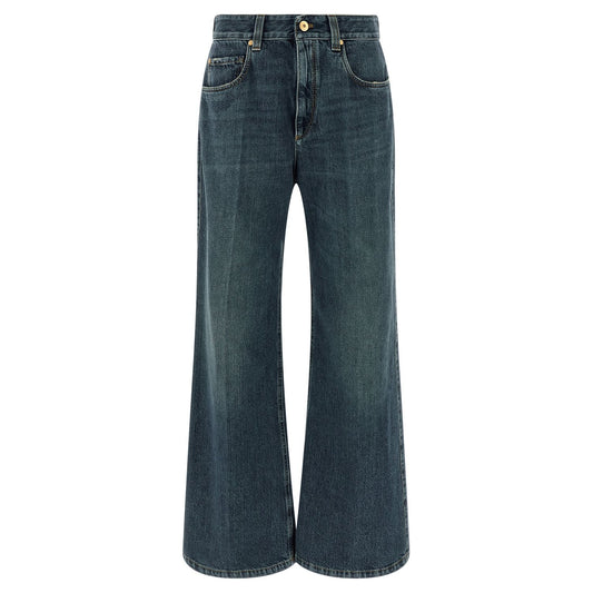 Brunello Cucinelli Blue Cotton Flared Jeans