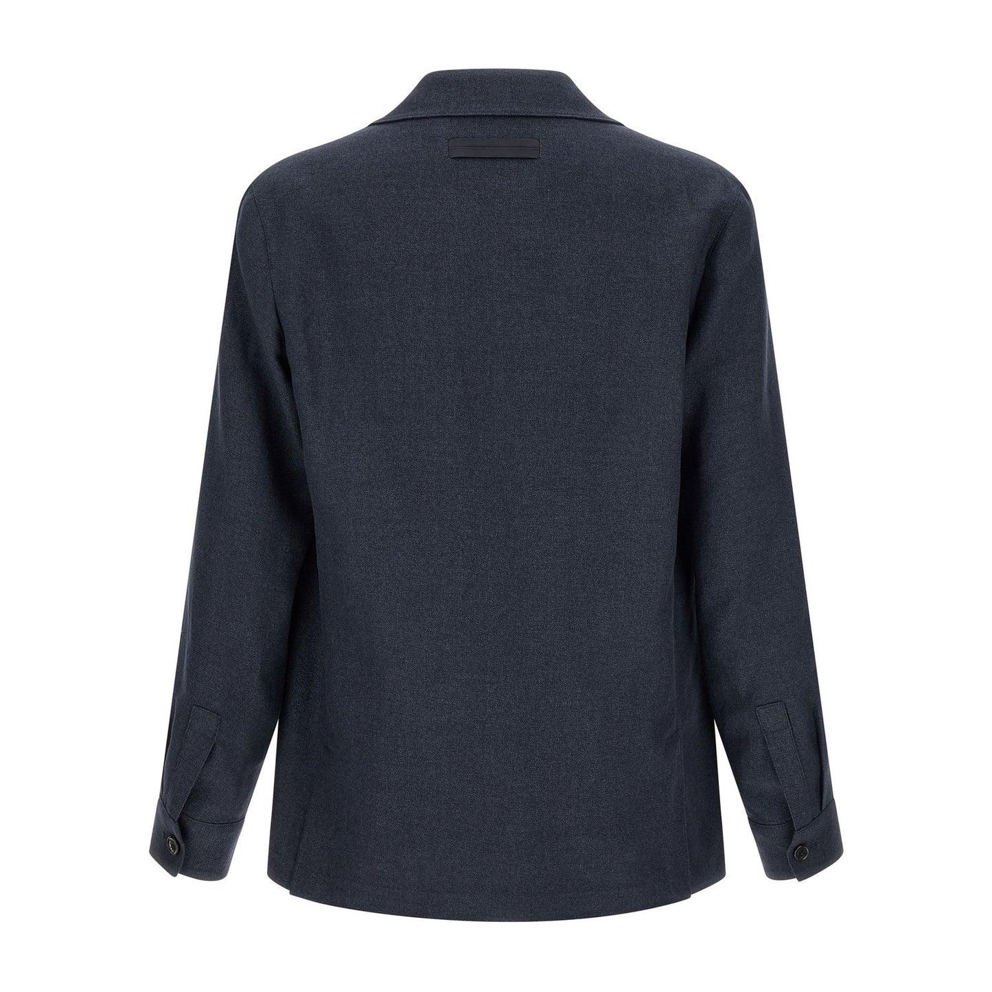 ZEGNA Blue Linen Full-Length Jacket