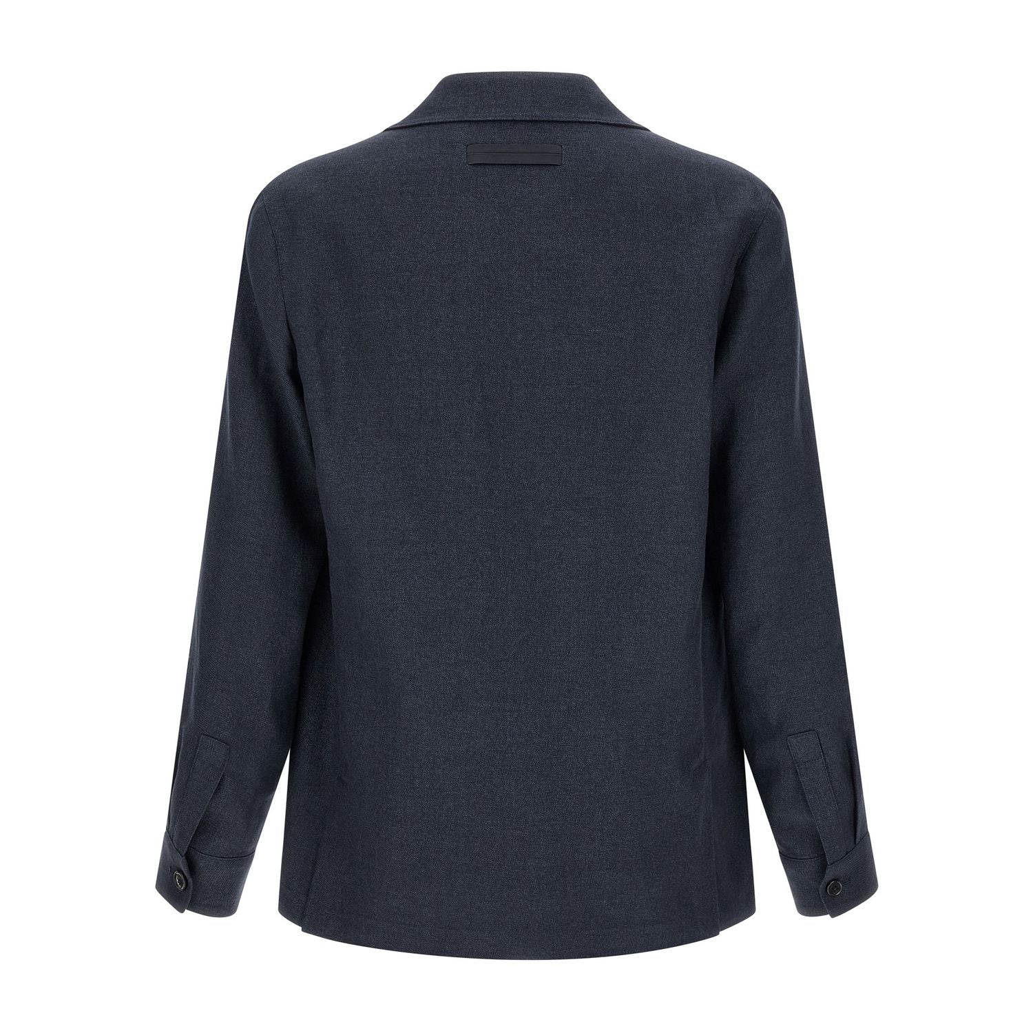 ZEGNA Blue Linen Full-Length Jacket