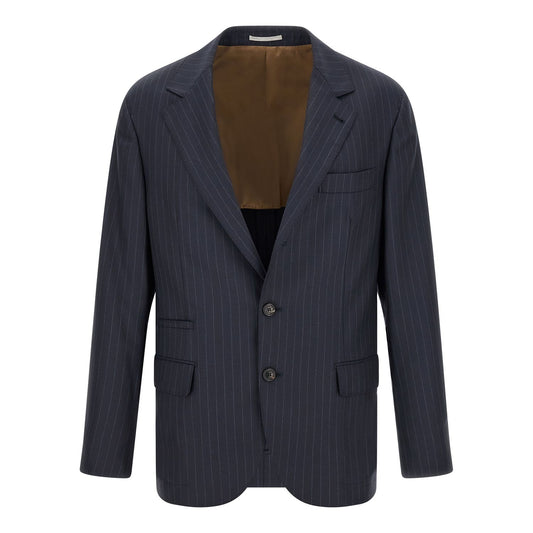 Brunello Cucinelli Blue Virgin Wool Blazer