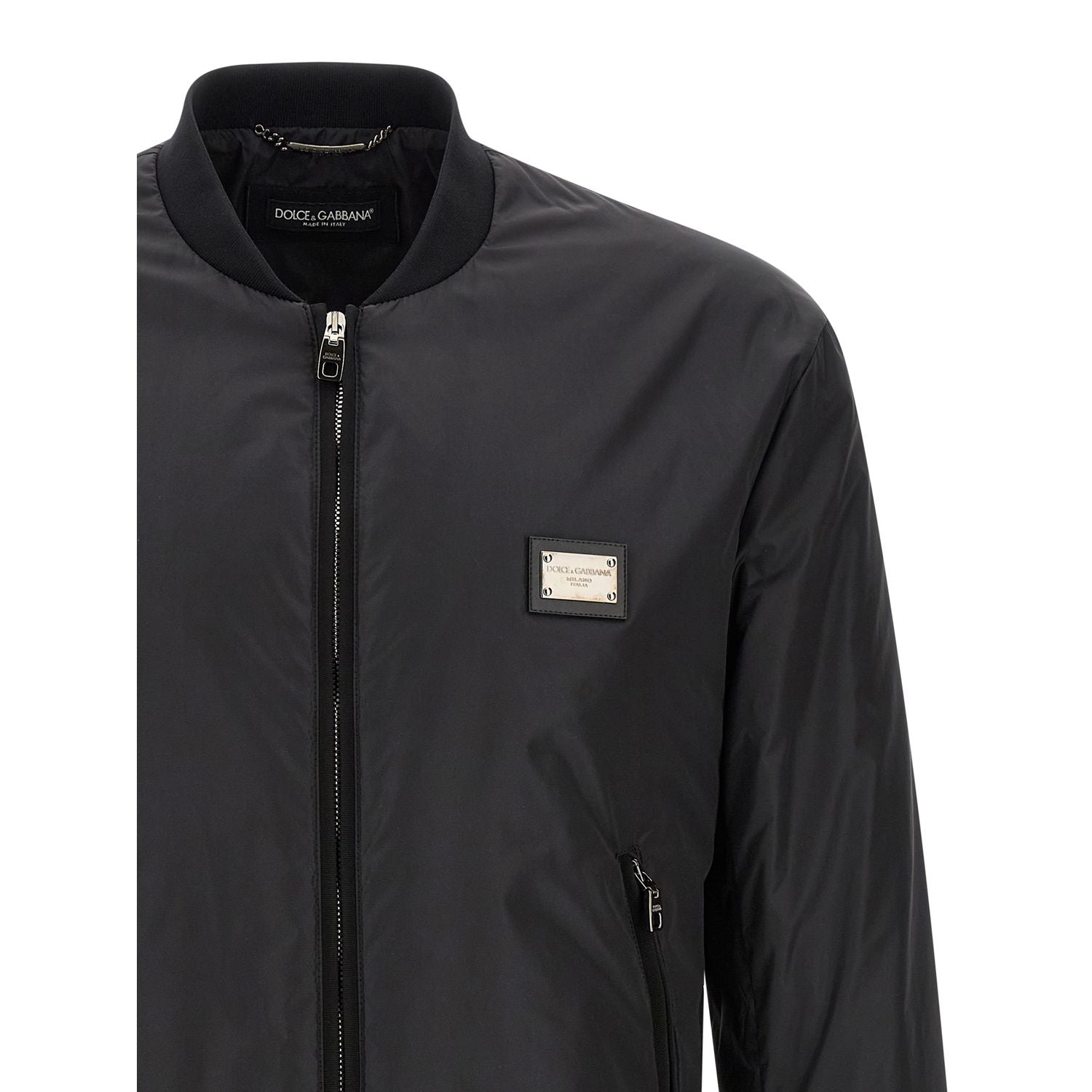 Dolce & Gabbana Black Polyamide Bomber
