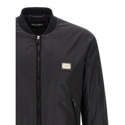 Dolce & Gabbana Black Polyamide Bomber