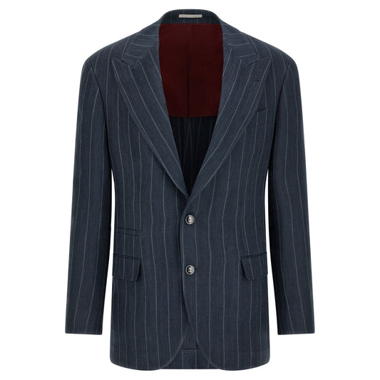 Brunello Cucinelli Blue Hemp Blazer