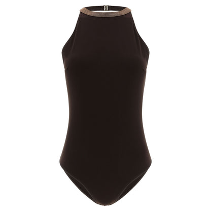 Brunello Cucinelli Brown Polyamide One-Piece Swimsuit